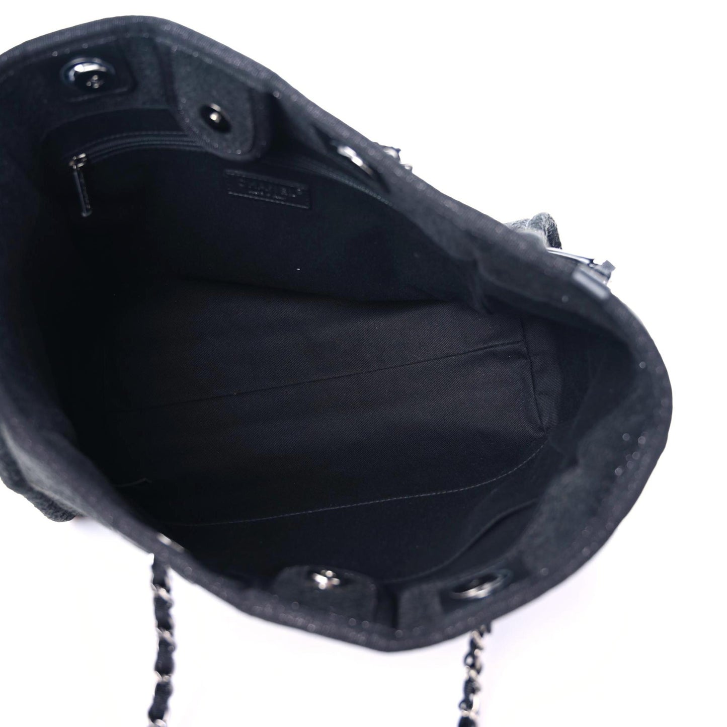 Lurex Canvas Small Deauville Tote Black