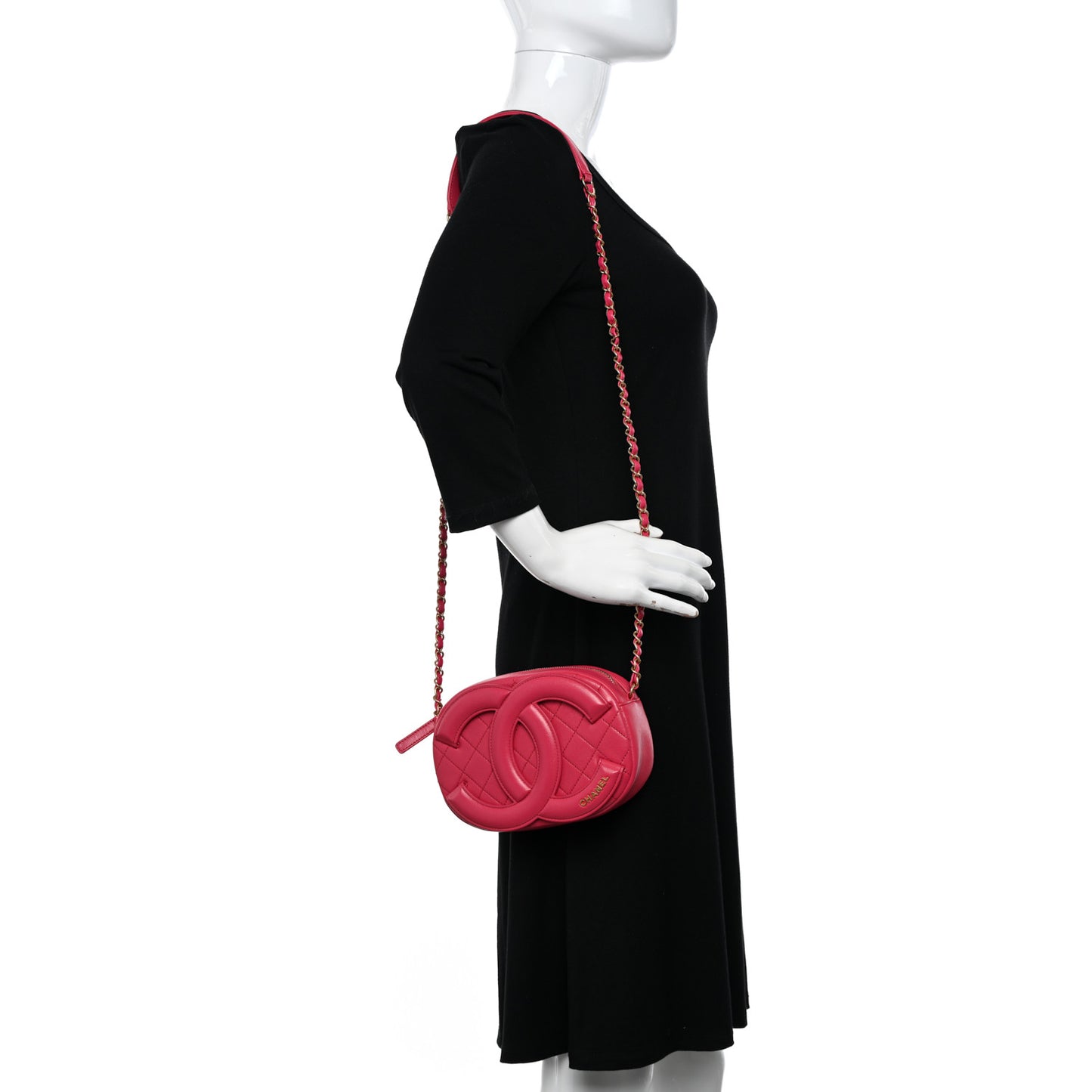 Lambskin Quilted Coco Midnight Camera Case Pink