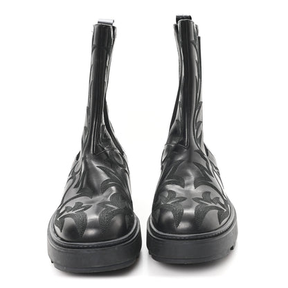 Miu Miu Calfskin Flame Chelsea Boots 41  Black 3 of 9