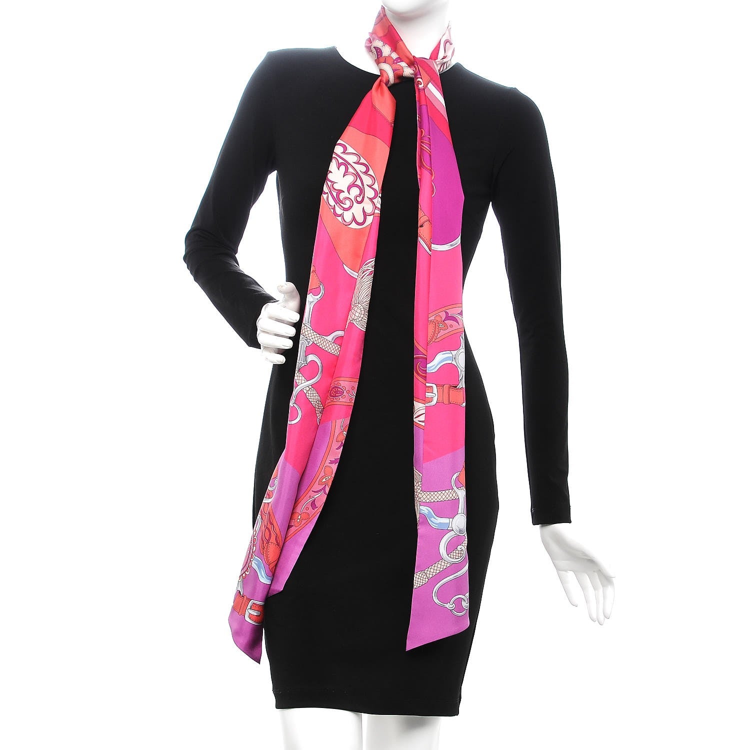 Hermes Silk Festival des Amazones Maxi Twilly Fuchsia Rose Indien Corail 2 of 9