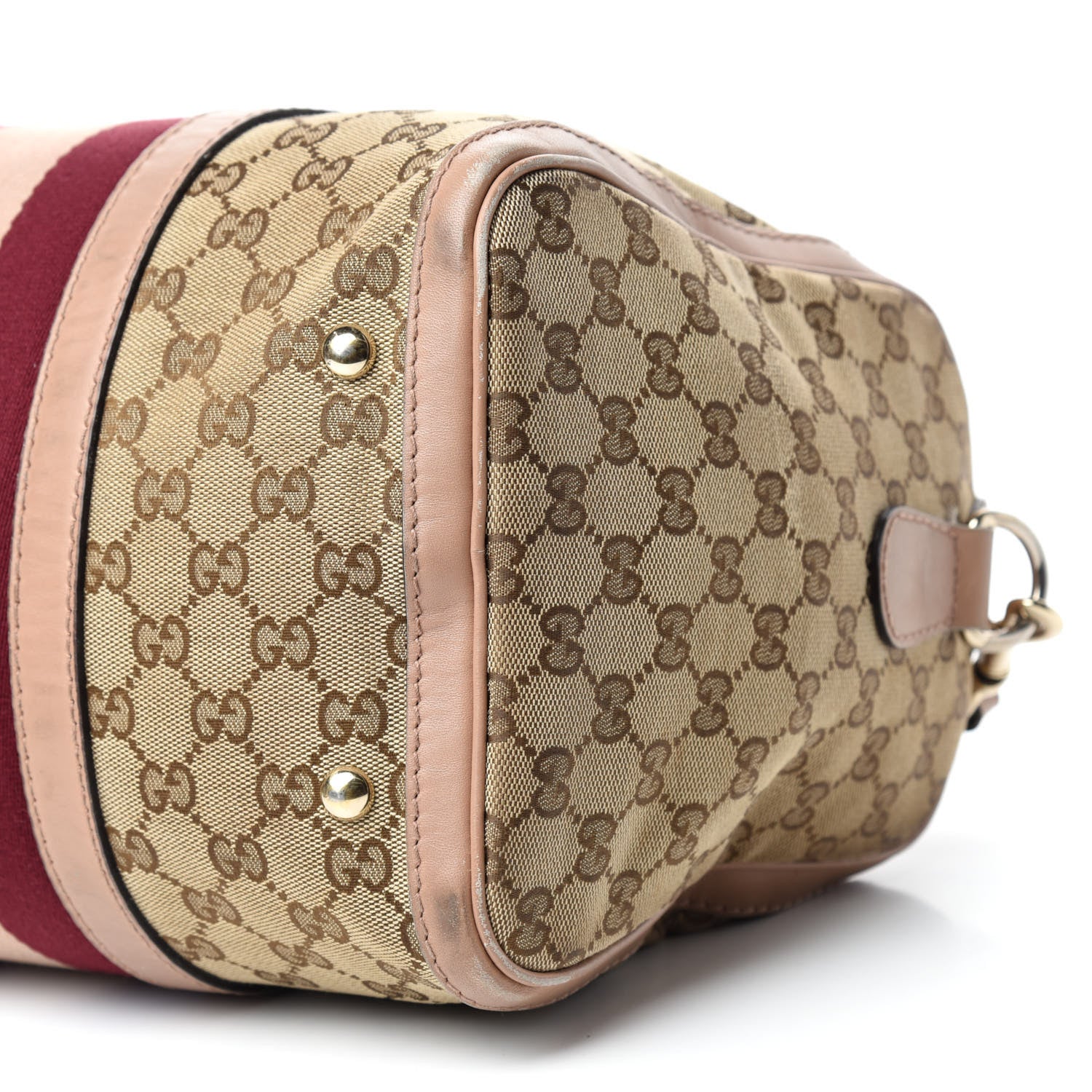 Gucci Monogram Vintage Web Medium Boston Pink 7 of 22