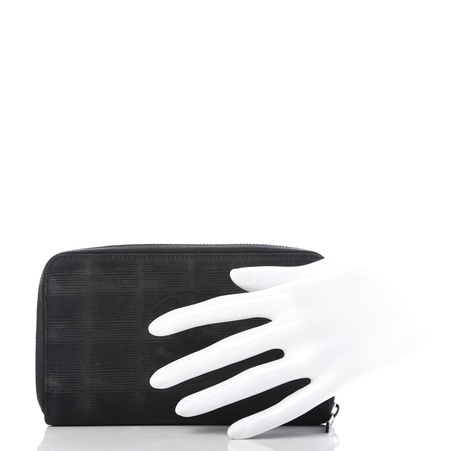 Nylon Travel Zip Around Wallet Black