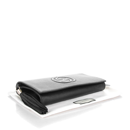 Gucci Pebbled Calfskin Medium Soho Clutch Black 4 of 7