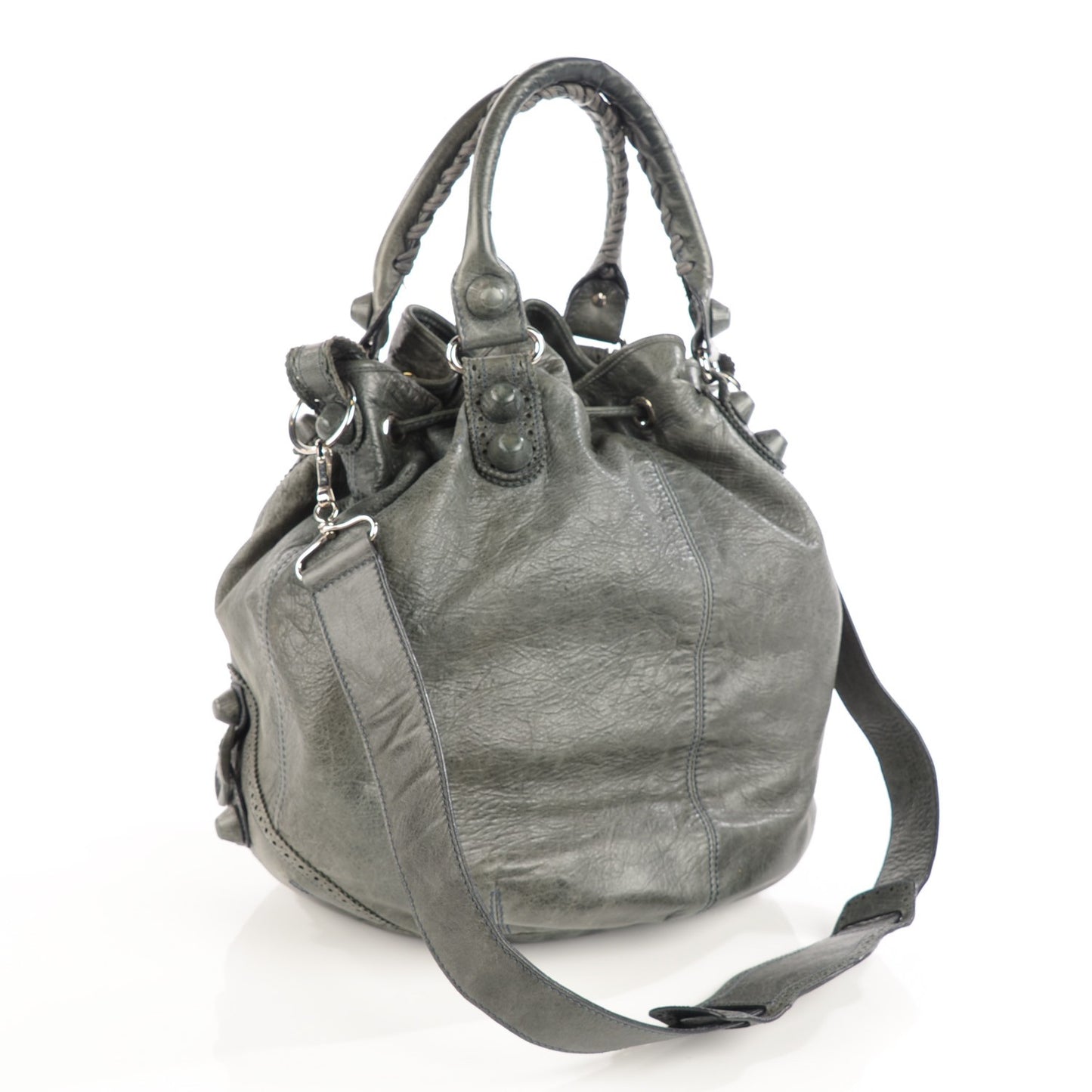 Agneau Giant Brogues Hardware Pompon Anthracite