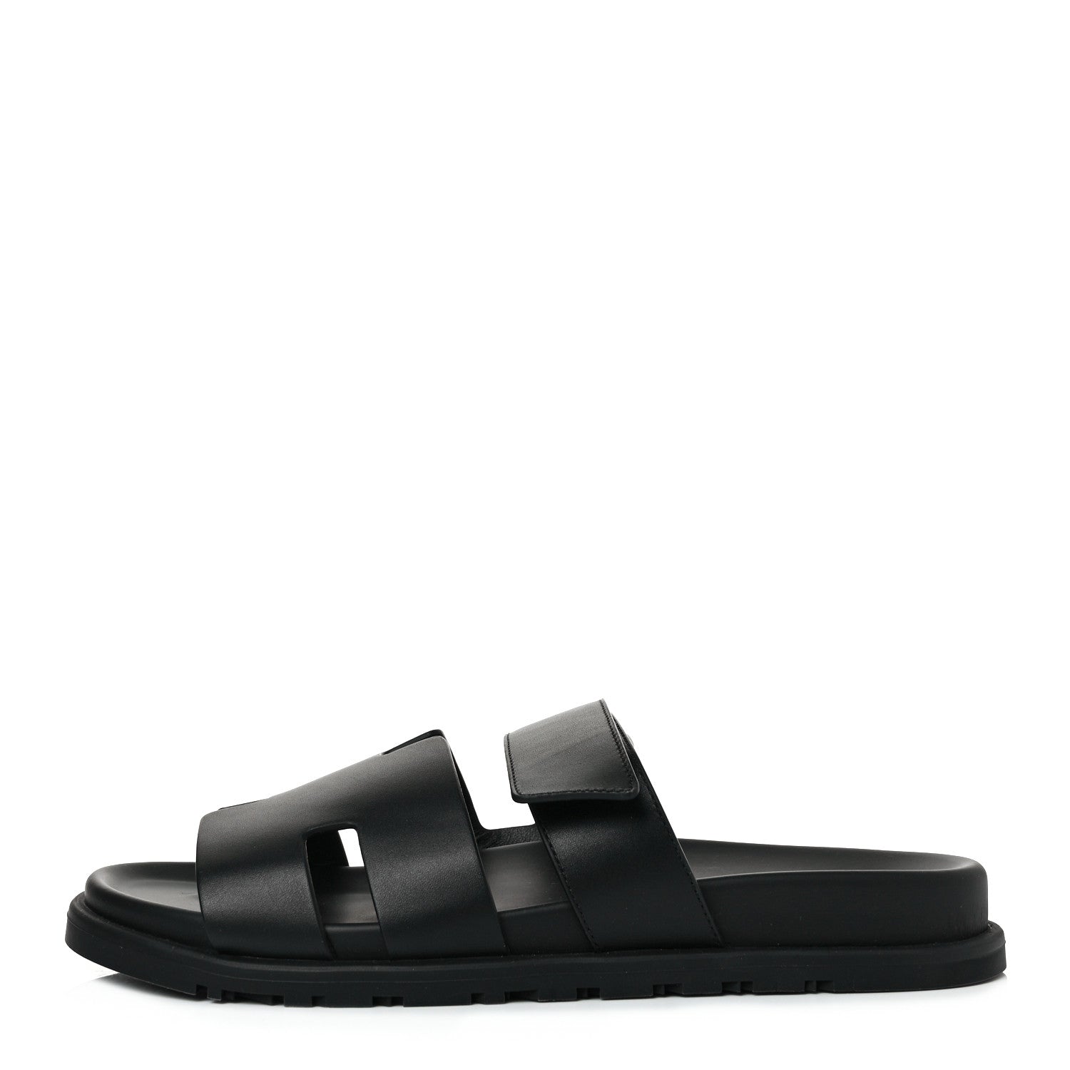 Hermes Calfskin Mens Chypre Sandals 42 Black 1 of 8