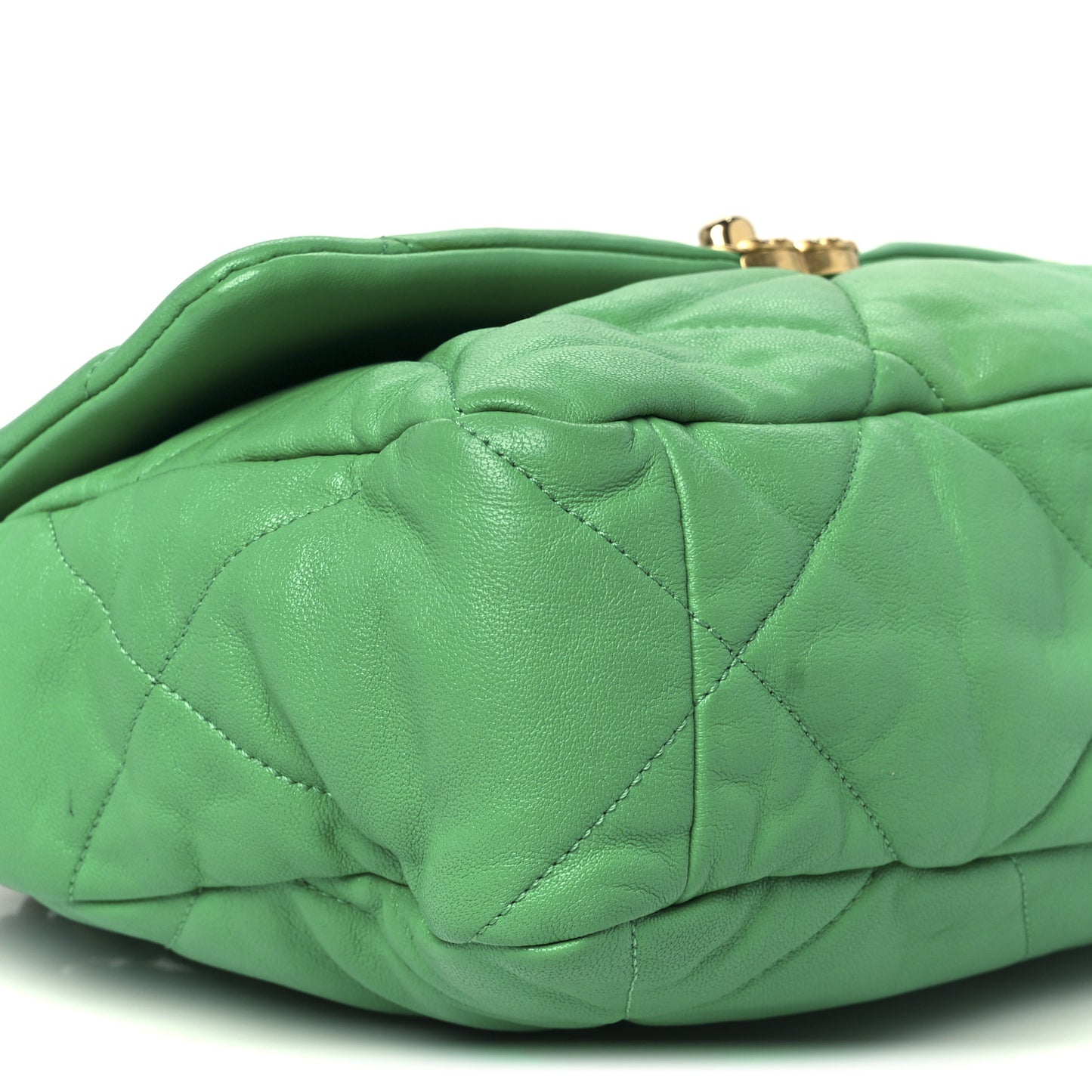 Lambskin Quilted Large Chanel 19 Flap Dark Green