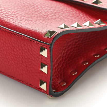 Valentino Garavani Pebbled Calfskin Medium Rockstud Flip Lock Crossbody Bag Rouge Pur 9 of 9