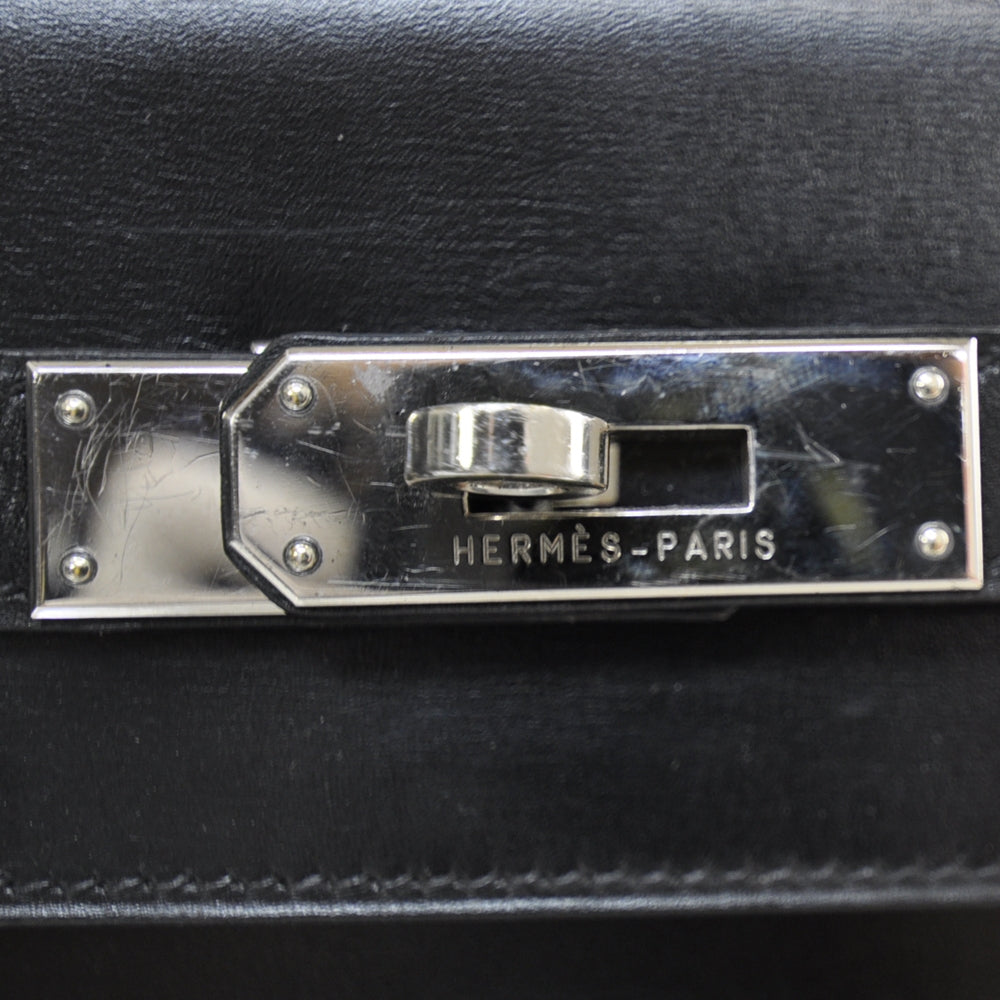 Box Leather Kelly 32 Black