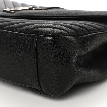 Saint Laurent Sheepskin Matelasse Chevron Monogram Large College Satchel Black 9 of 9