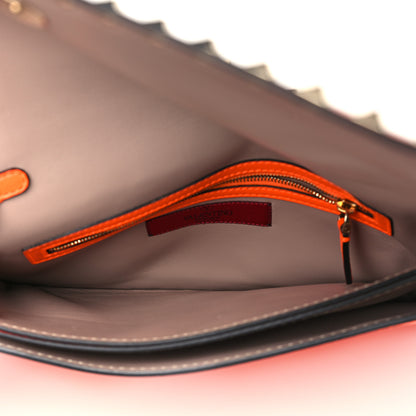 Valentino Garavani Nappa Rockstud Wristlet Clutch Neon Orange 5 of 8