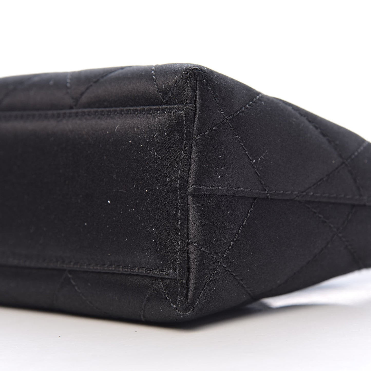 Satin Quilted Evening Bag Black