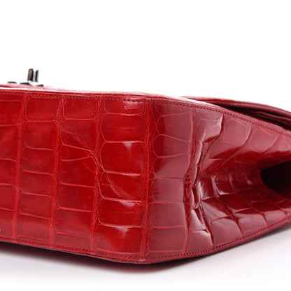 Chanel Alligator Jumbo Double Flap Red 8 of 19