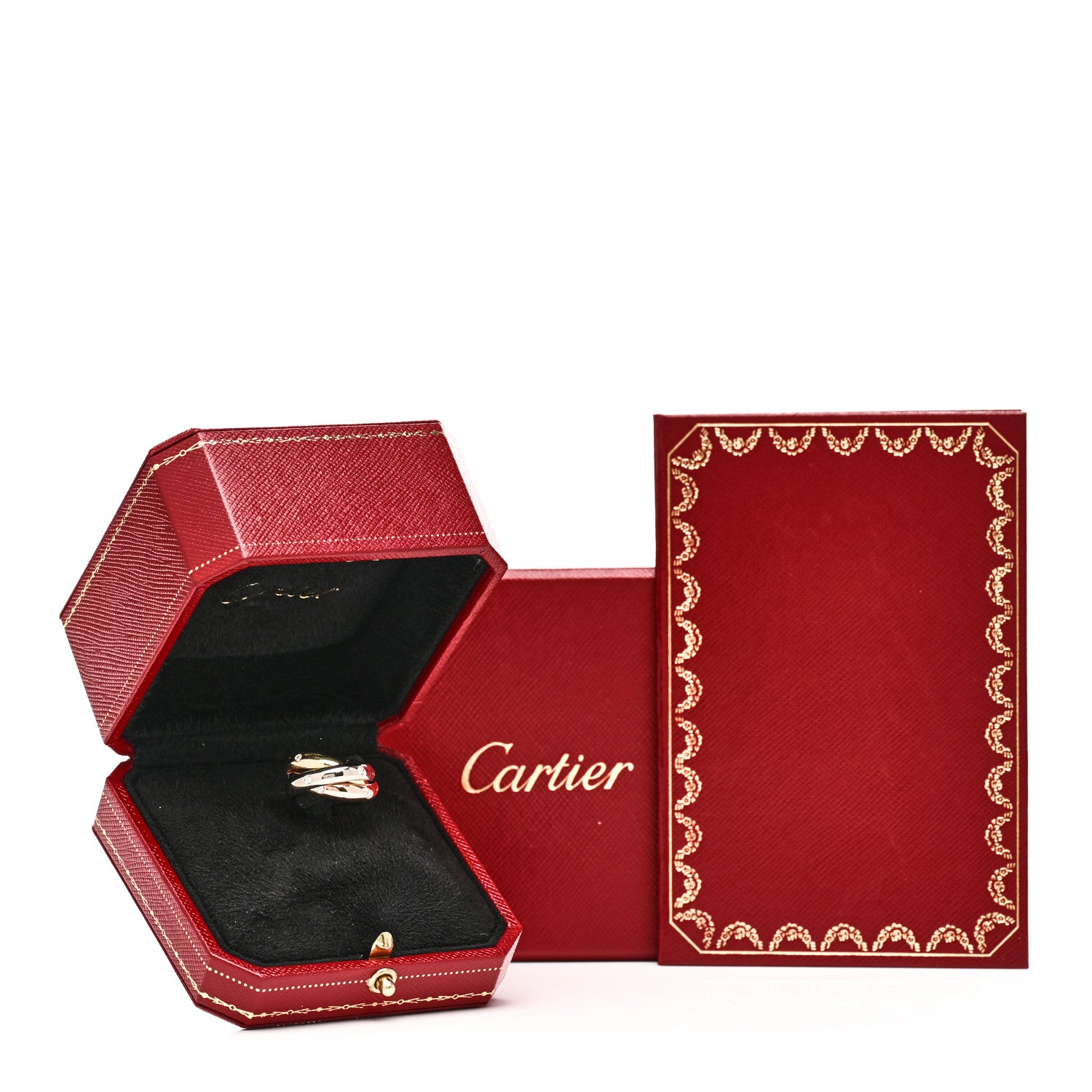 Cartier 18K Pink Yellow White Gold Diamond Medium Trinity Ring 46 3.75 7 of 7