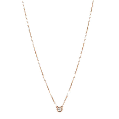 Tiffany 18K Rose Gold Diamond .12ct Elsa Peretti Diamonds by the Yard Pendant Necklace 1 of 6