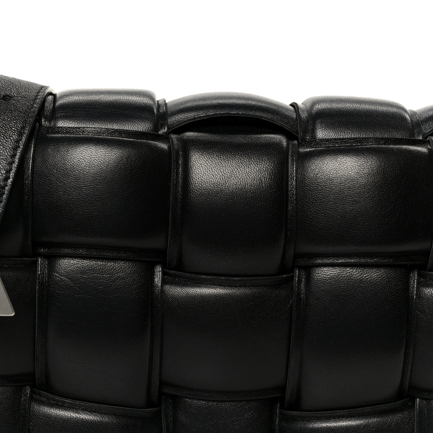 Nappa Maxi Intreccio Padded Cassette Crossbody Bag Black