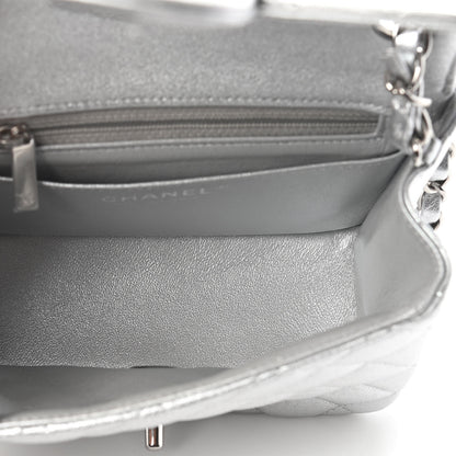 Chanel Metallic Lambskin Quilted Mini Square Flap Silver 5 of 9