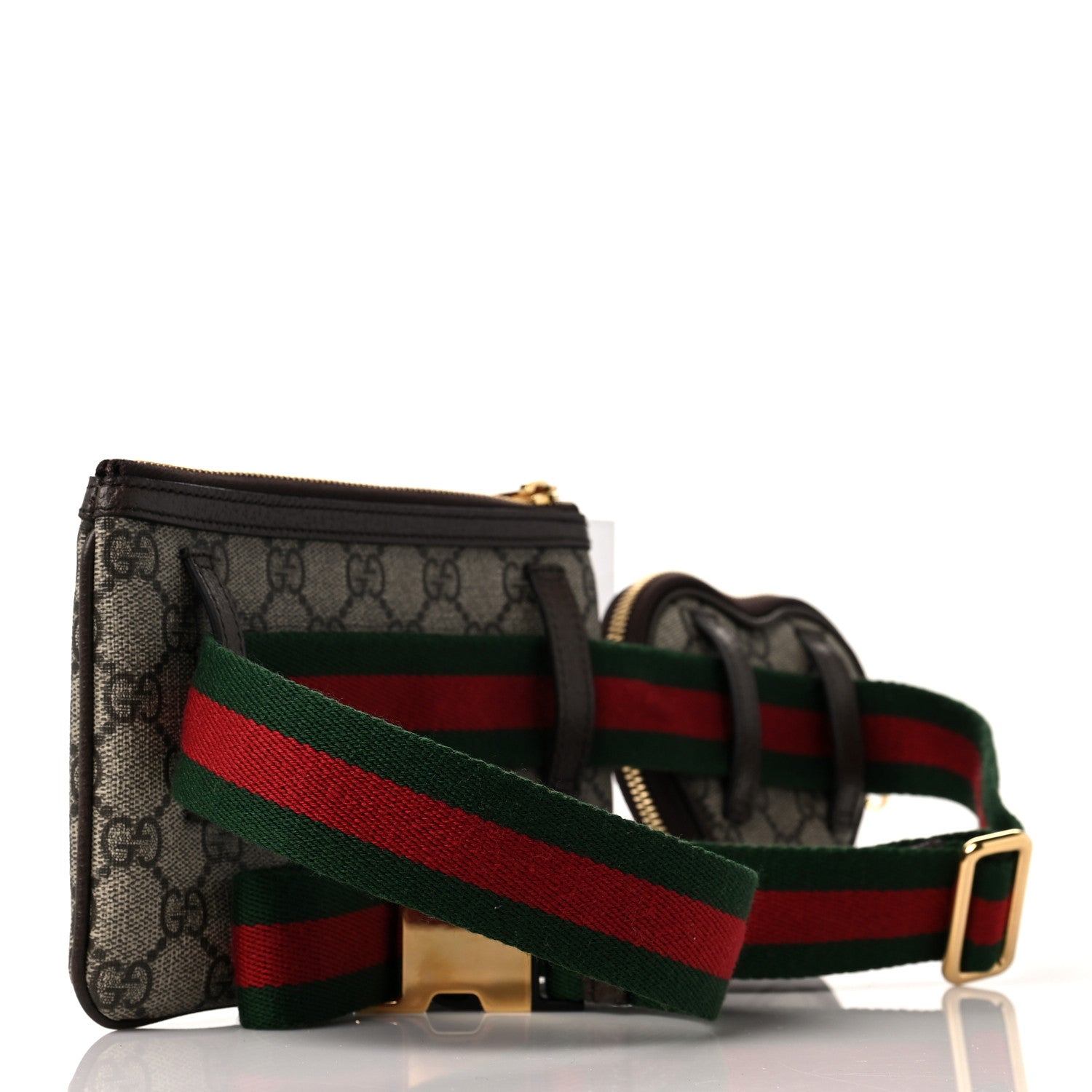Gucci GG Supreme Monogram Web Ophidia Utility Belt 100 40 Beige Ebony New Acero 2 of 8