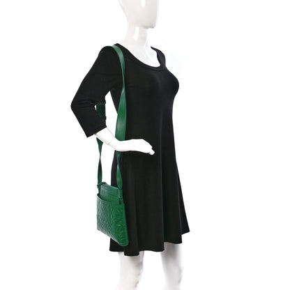 Salvatore Ferragamo Calfskin Gancini Embossed Brooklyn Crossbody Bag Green 2 of 10