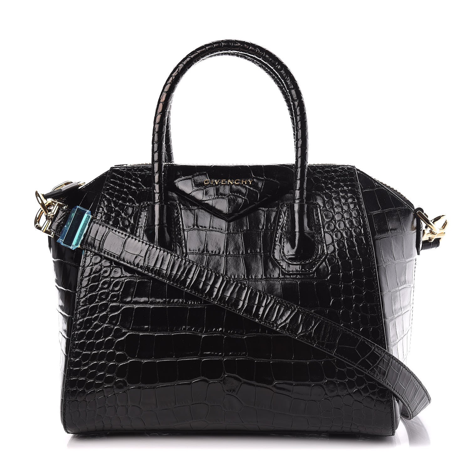 Givenchy Calfskin Crocodile Embossed Small Antigona Black 1 of 10