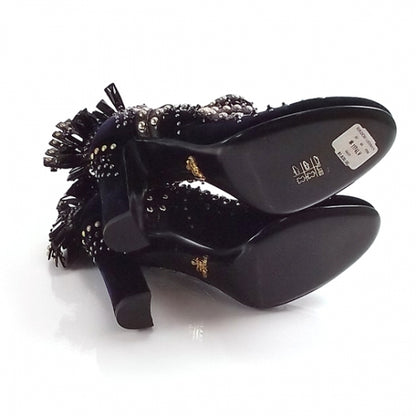 Prada Velvet Studded Mohawk Pumps 5 of 7