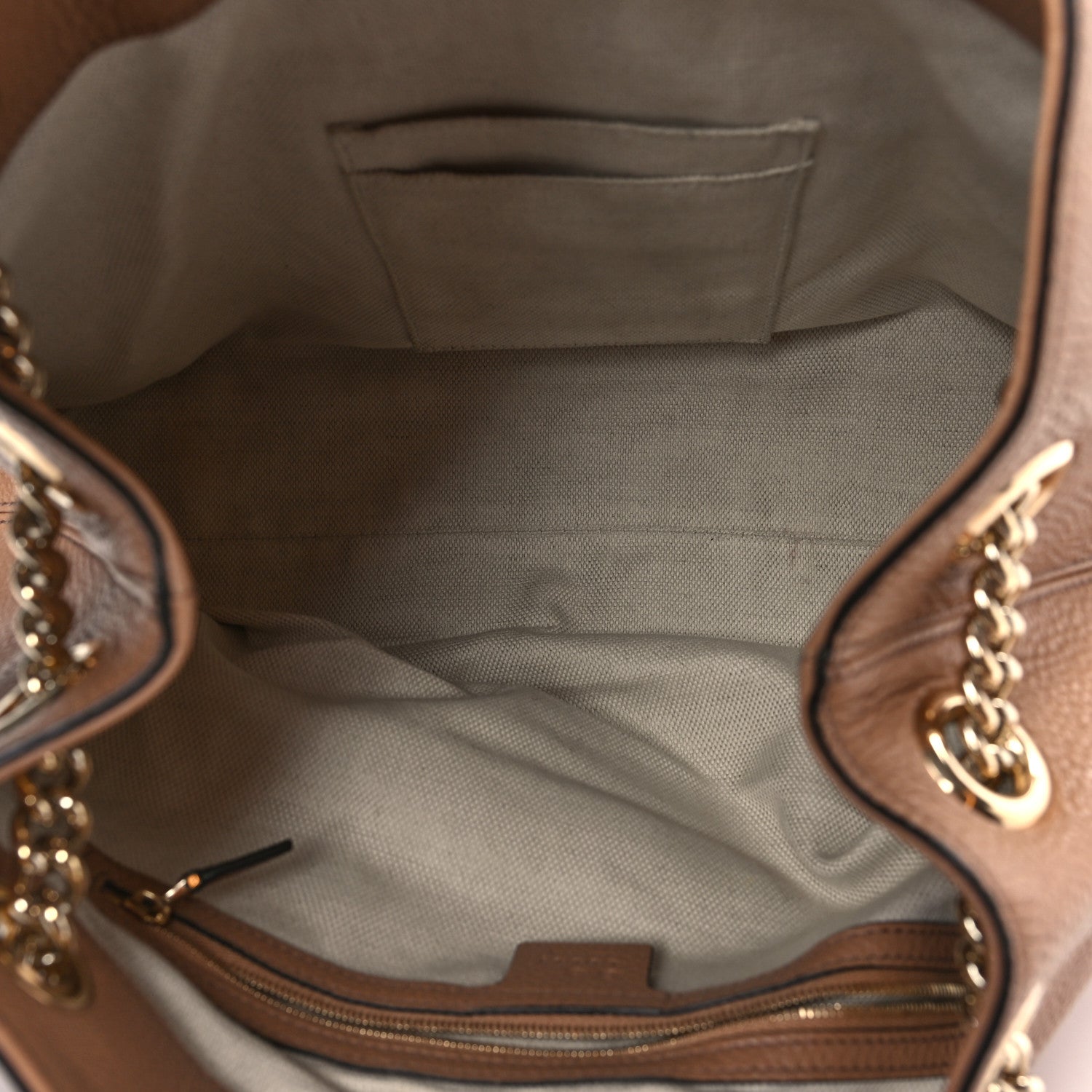 Gucci Pebbled Calfskin Medium Soho Chain Shoulder Bag Camelia 5 of 9