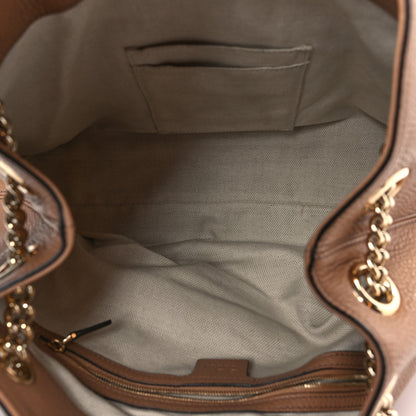 Gucci Pebbled Calfskin Medium Soho Chain Shoulder Bag Camelia 5 of 9