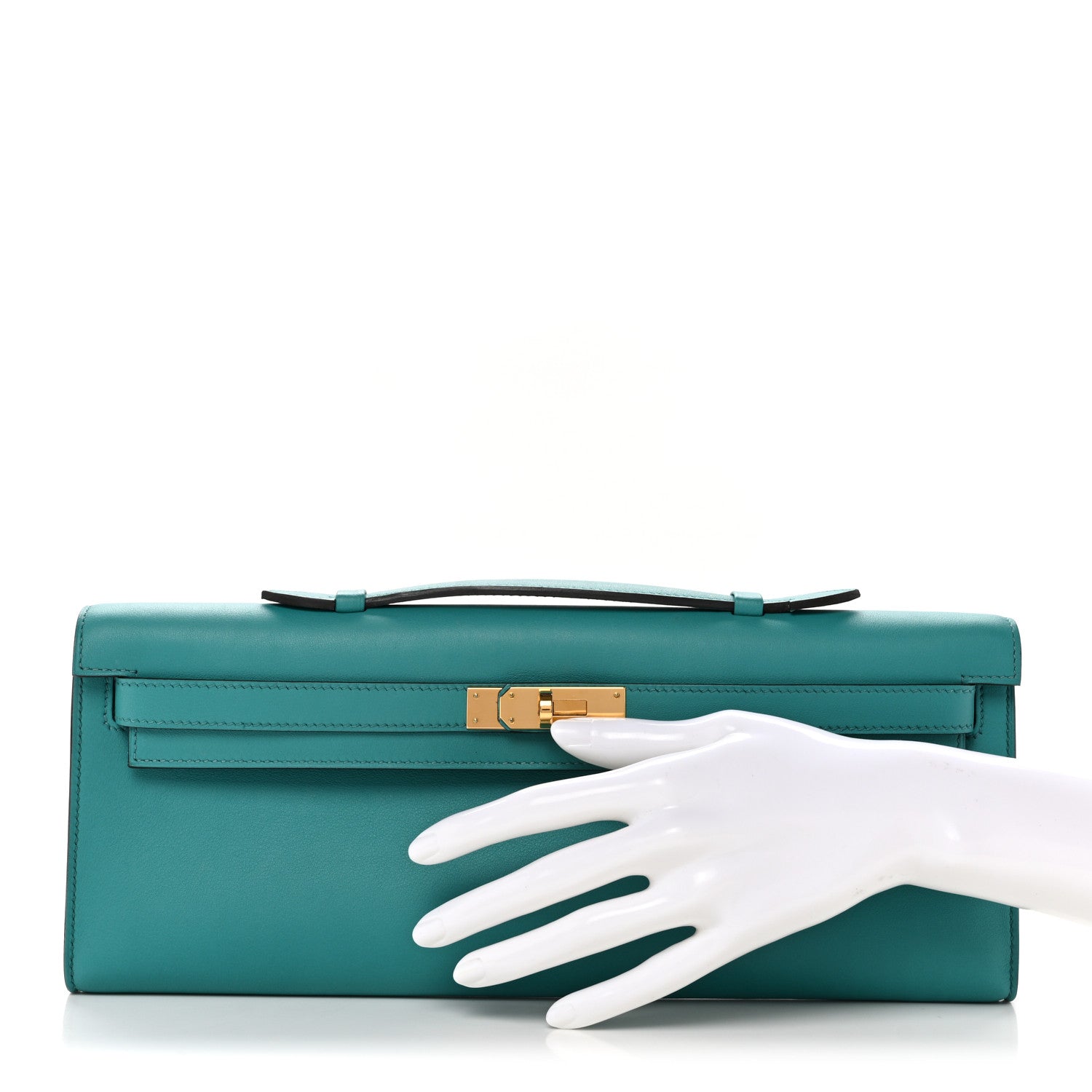 Hermes Swift Kelly Cut Clutch Pochette Vert Verone 2 of 10