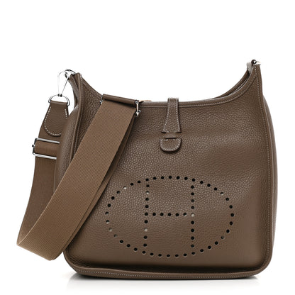 Hermes Taurillon Clemence Evelyne III PM Etoupe 1 of 9
