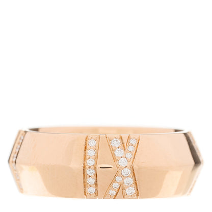Tiffany 18K Rose Gold Diamond Atlas X Closed Wide Ring 54 7 2 of 4