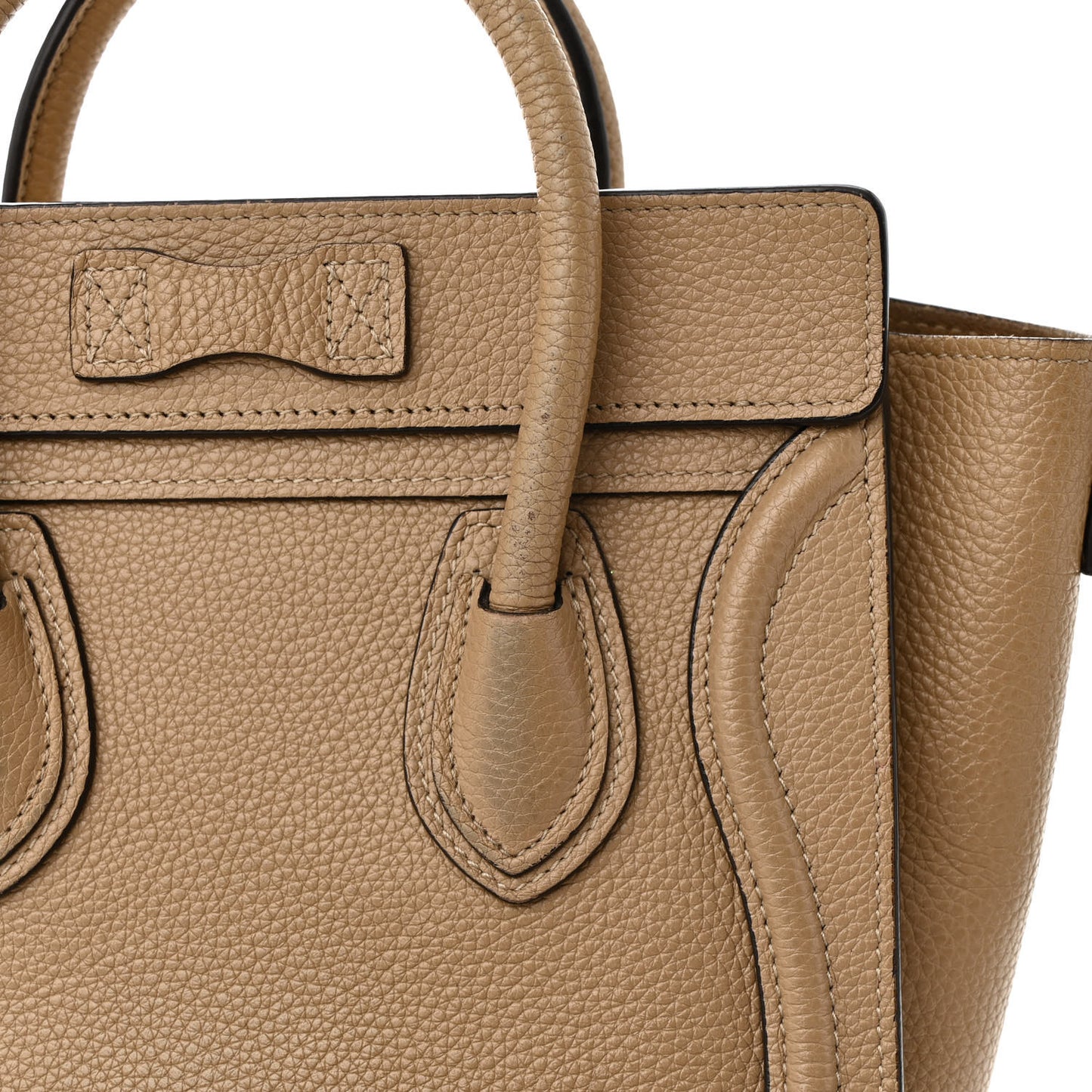 Drummed Calfskin Nano Luggage Dune