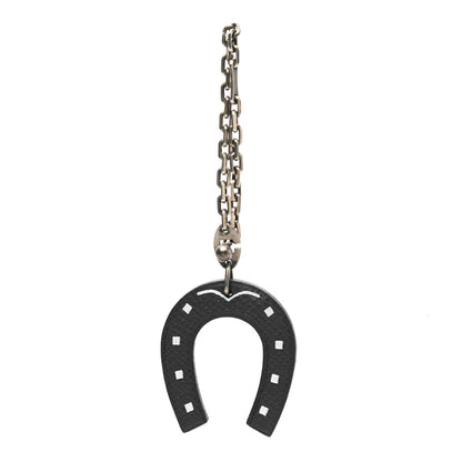Hermes Epsom Lucky Horseshoe Bag Charm Graphite Orange 1 of 3