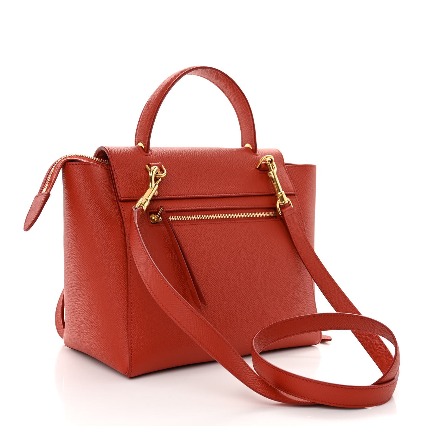 Grained Calfskin Micro Belt Bag Fox Red