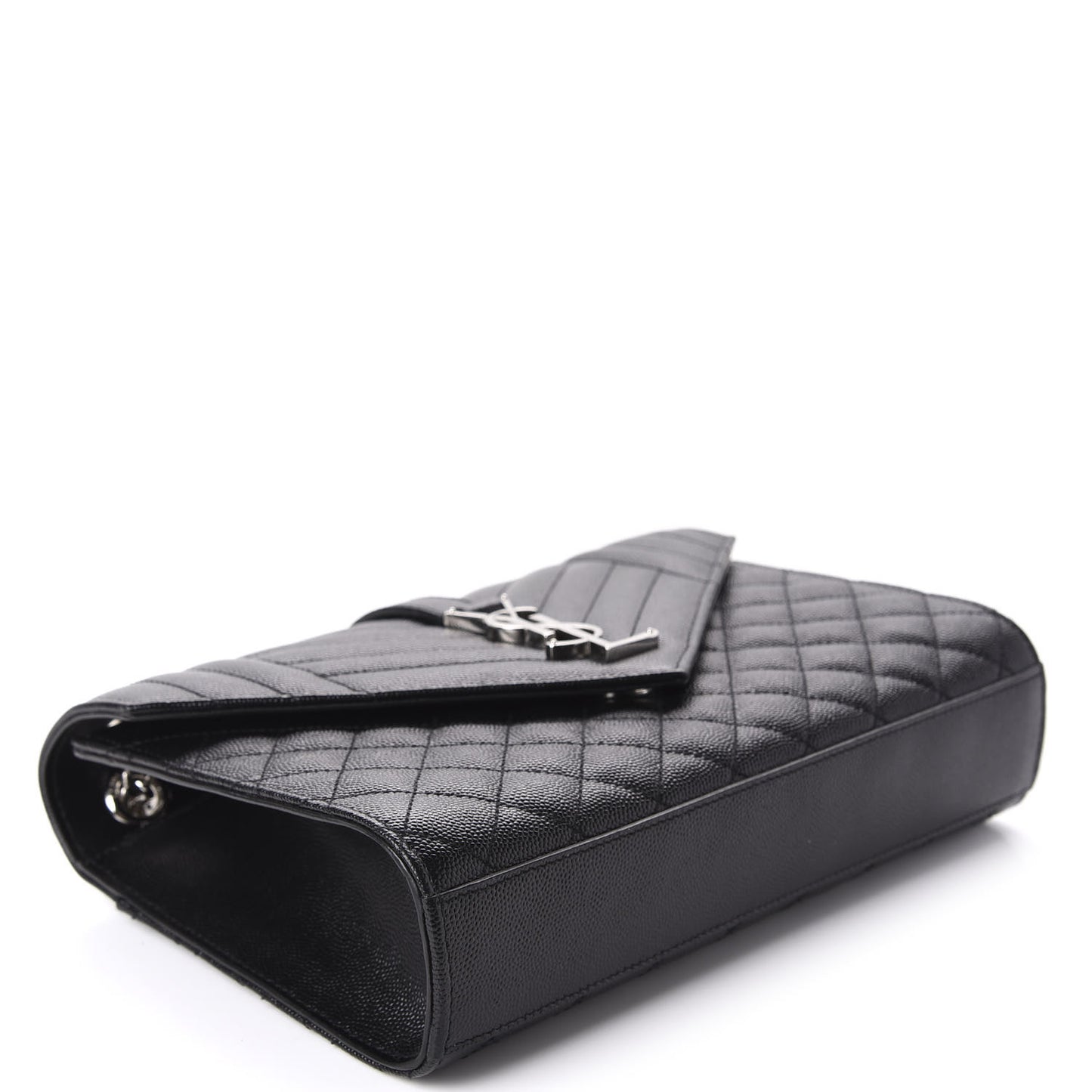 Grain De Poudre Textured Mixed Matelasse Triquilt Medium Monogram Satchel Black