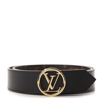 Louis Vuitton Monogram Epi 35mm LV Circle Reversible Belt 80 32 Black 3 of 5