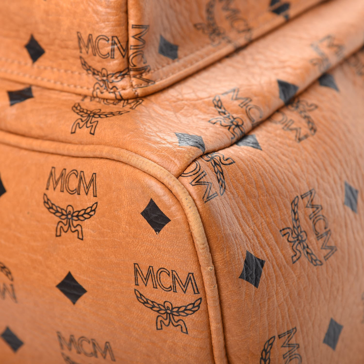 MCM Visetos Studded Medium Stark London Olympic Backpack Cognac 9 of 18