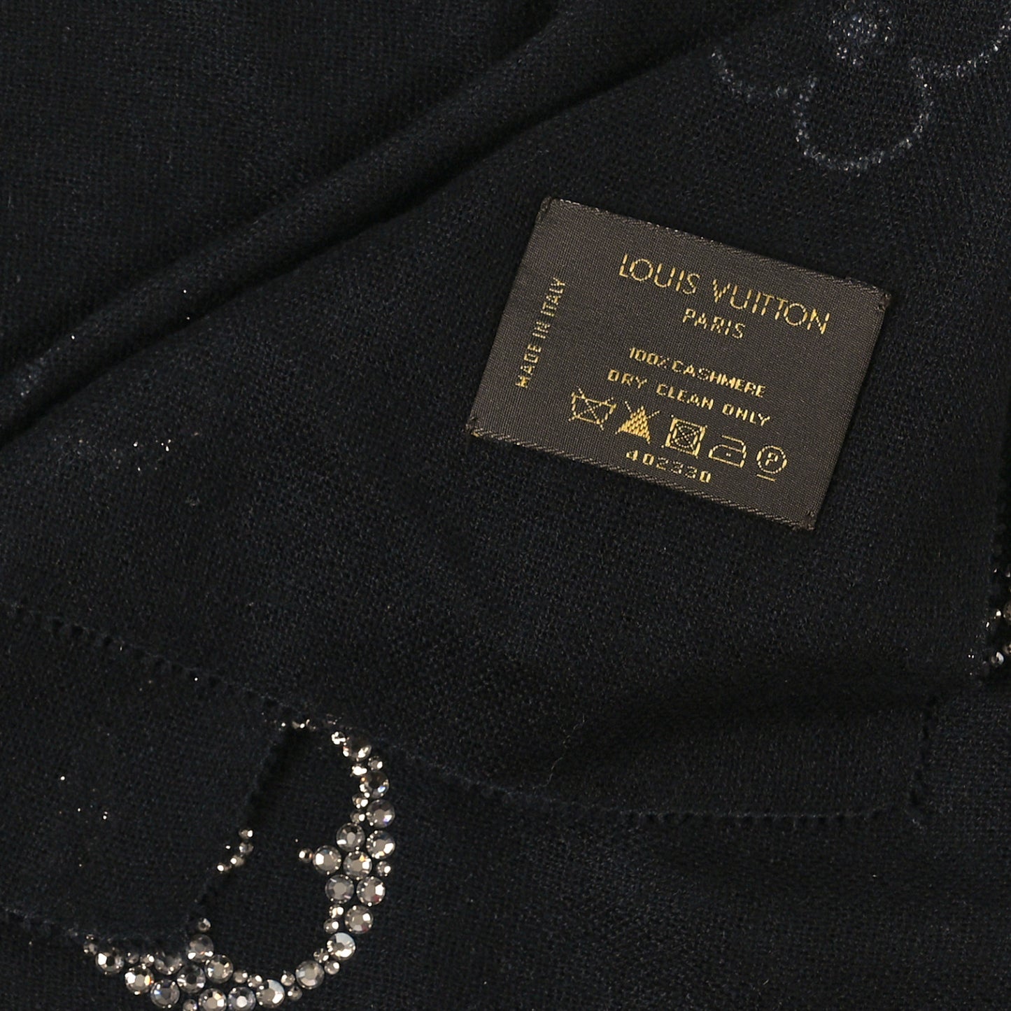 Cashmere Swarovski Crystal Monte Carlo Stole Black