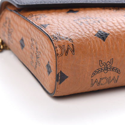 MCM Visetos Calfskin Millie Wallet On Chain Cognac Black 8 of 9