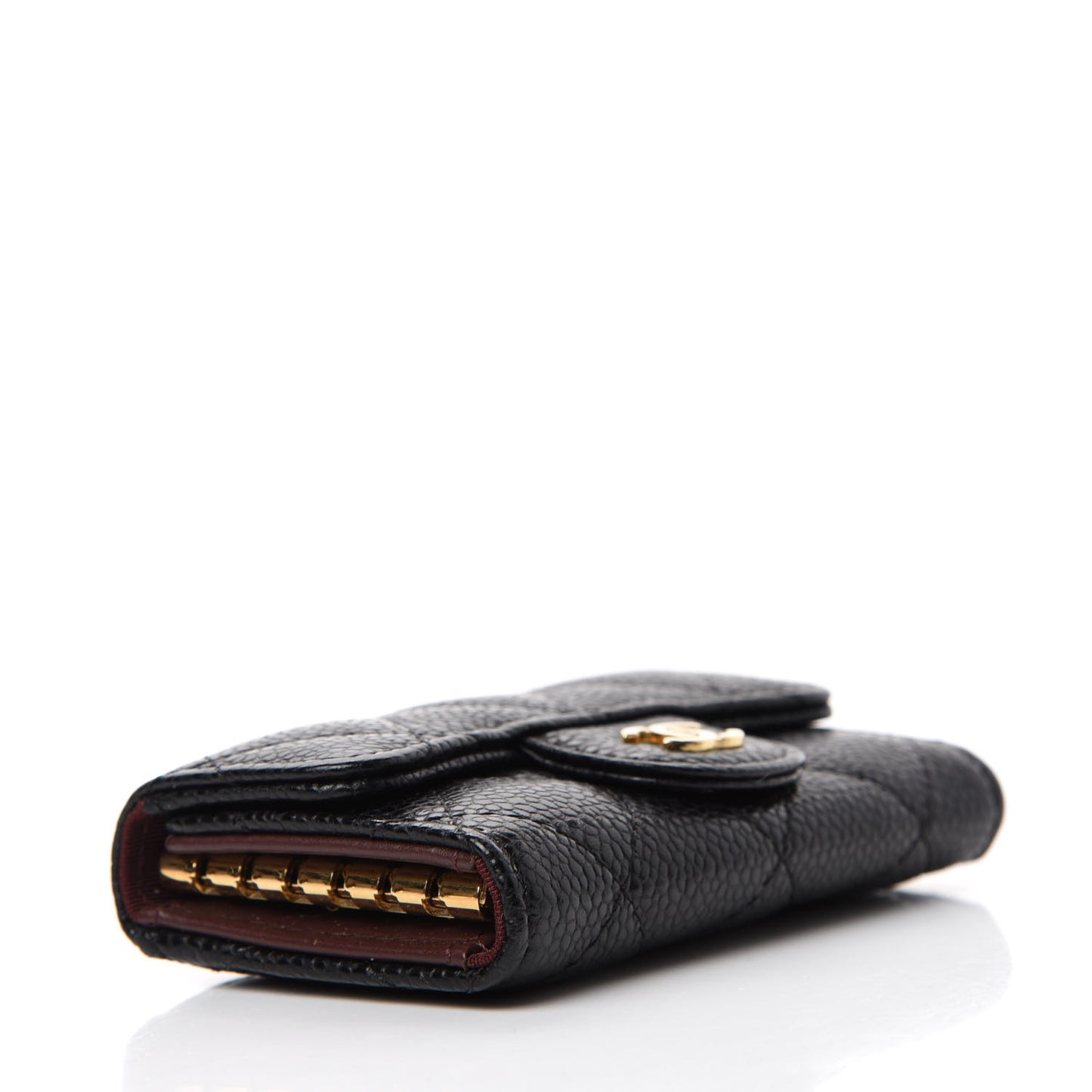Caviar Quilted 6 Key Holder Black