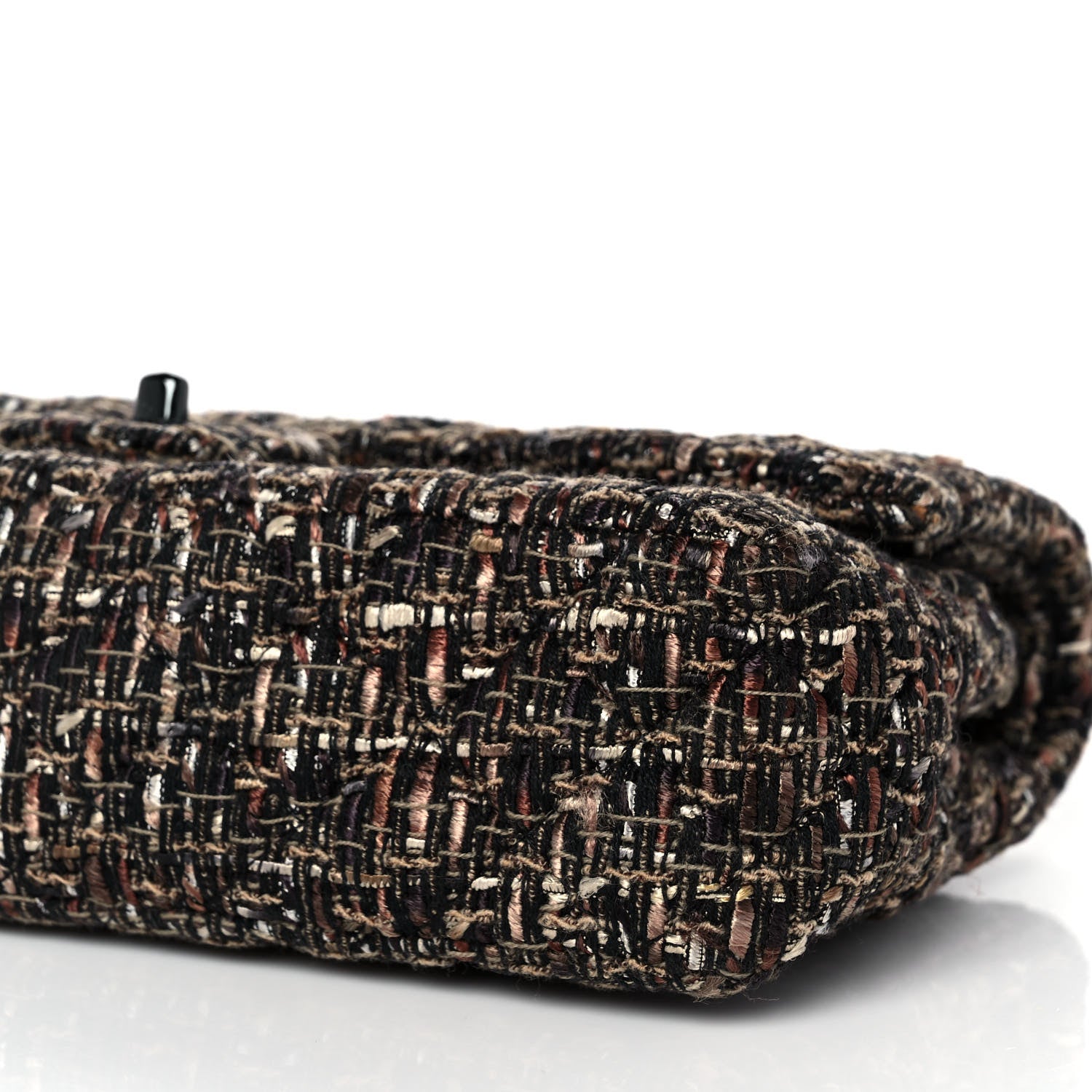 Chanel Tweed Quilted Medium Double Flap Brown 9 of 10