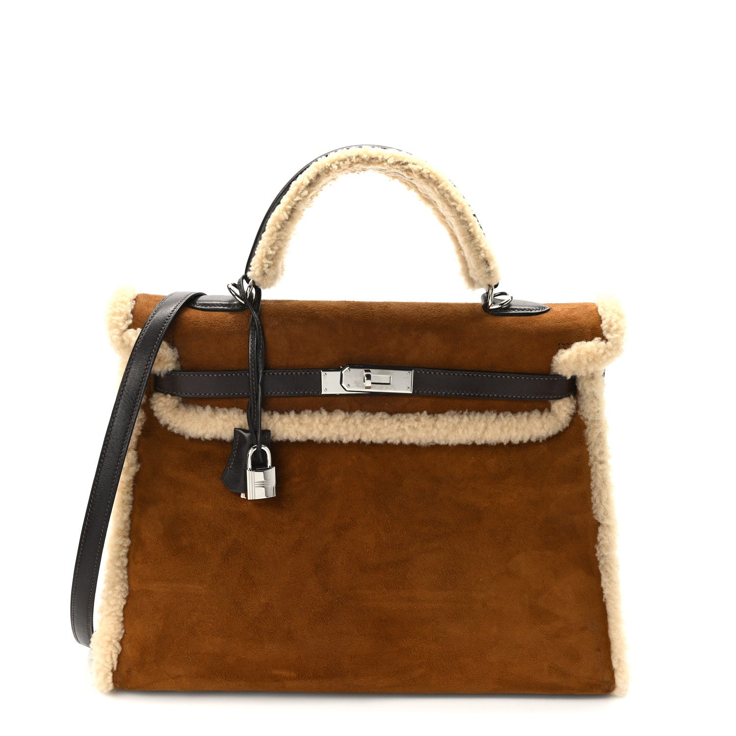 Hermes Veau Doblis Mouton Shearling Swift Teddy Kelly 35 Alezan Ebene 1 of 13