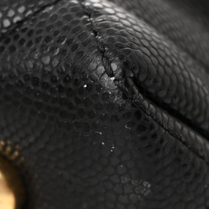 Chanel Shiny Caviar Quilted Chain Handle Shopping Tote Black 12 of 12