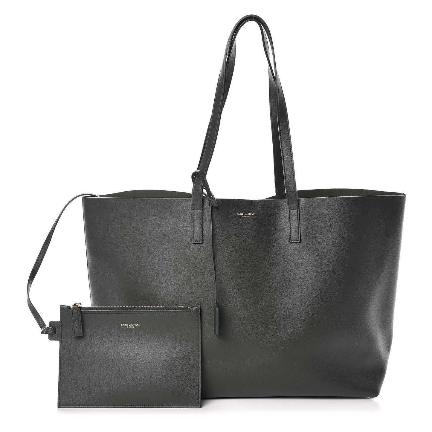 Calfskin Large Shopping Tote Dark Green