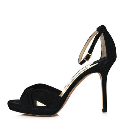 Jimmy Choo Suede Marion 100 Sandals 36 Black 1 of 7