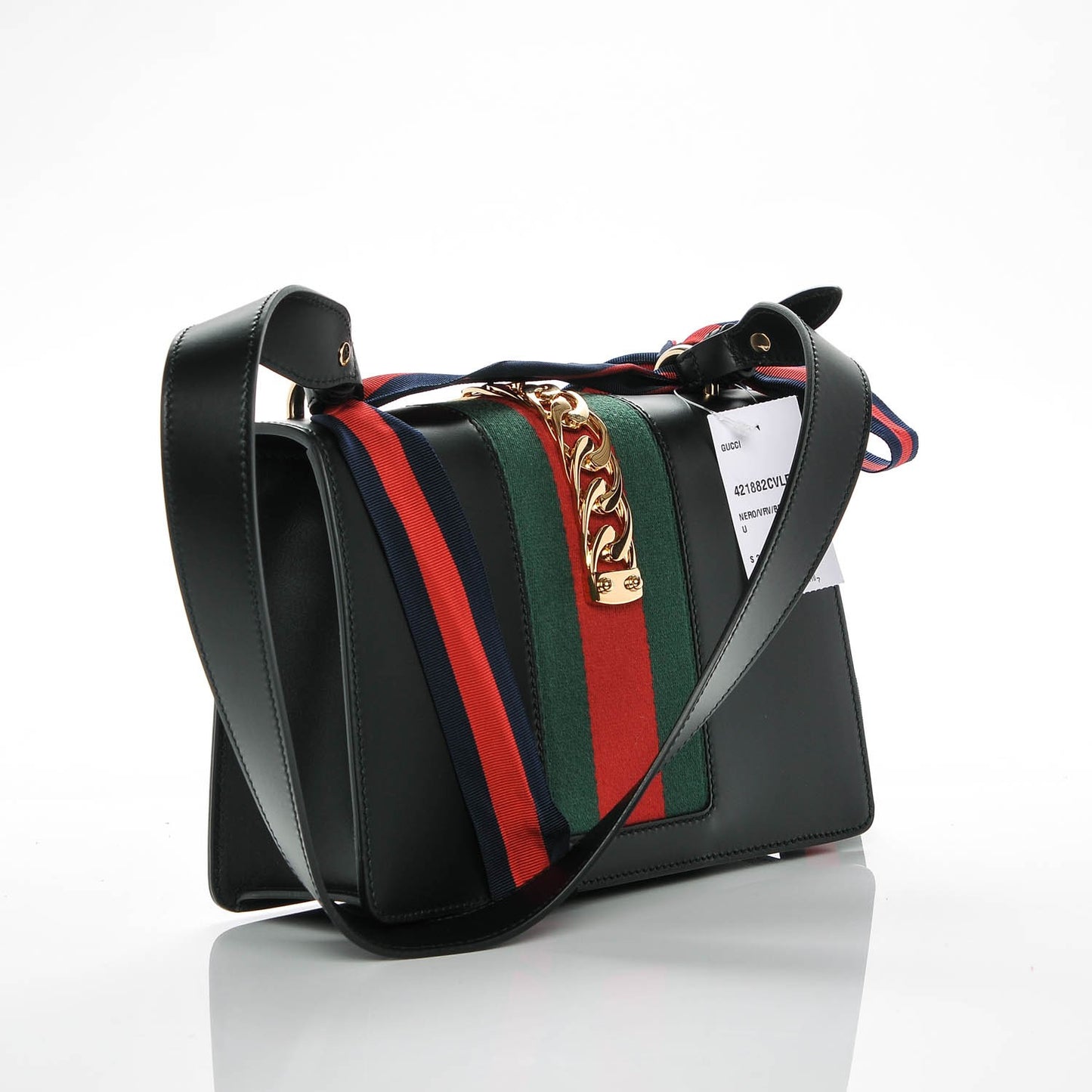 Calfskin Small Sylvie Shoulder Bag Black
