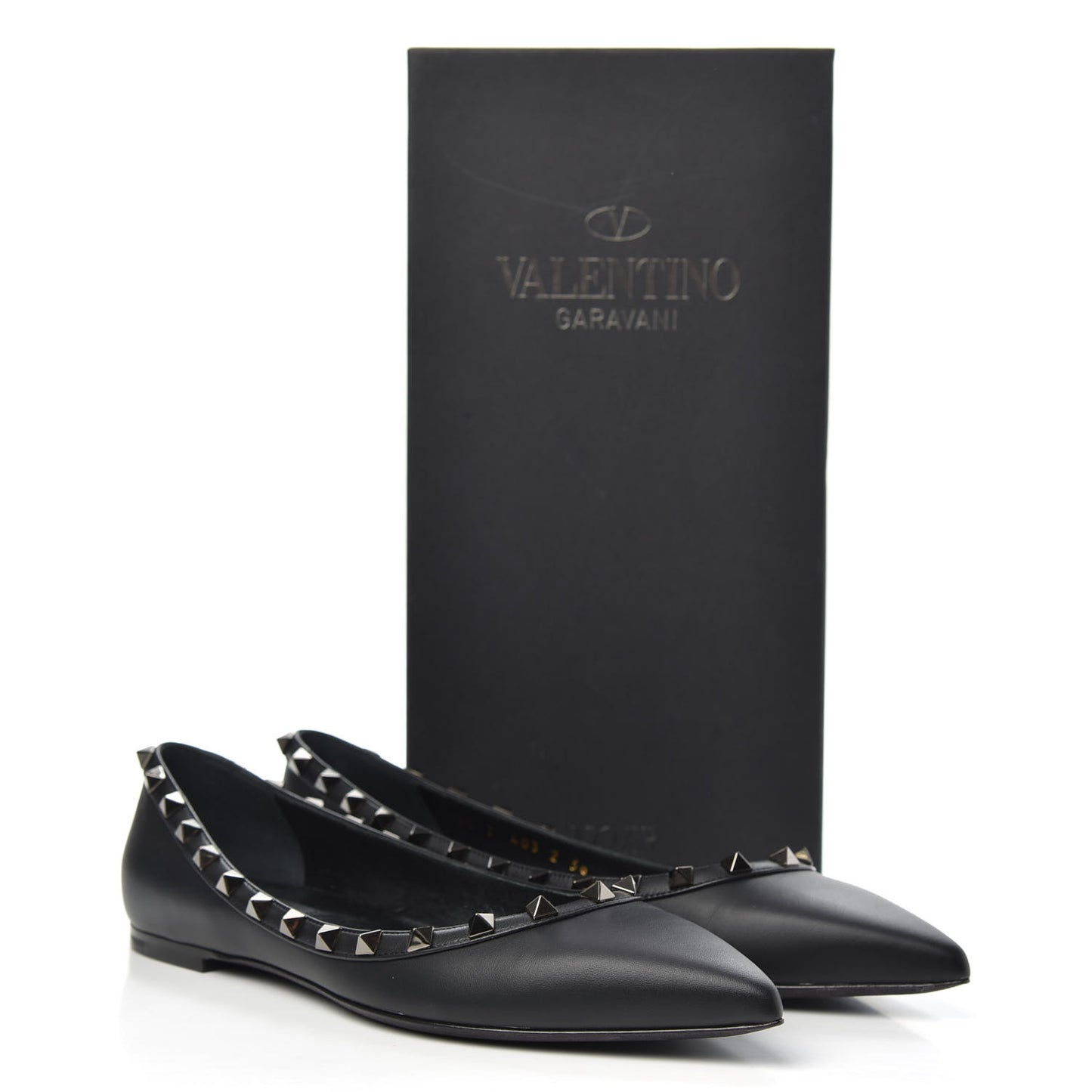 Nappa Rockstud Ballerina Flats 39 Black