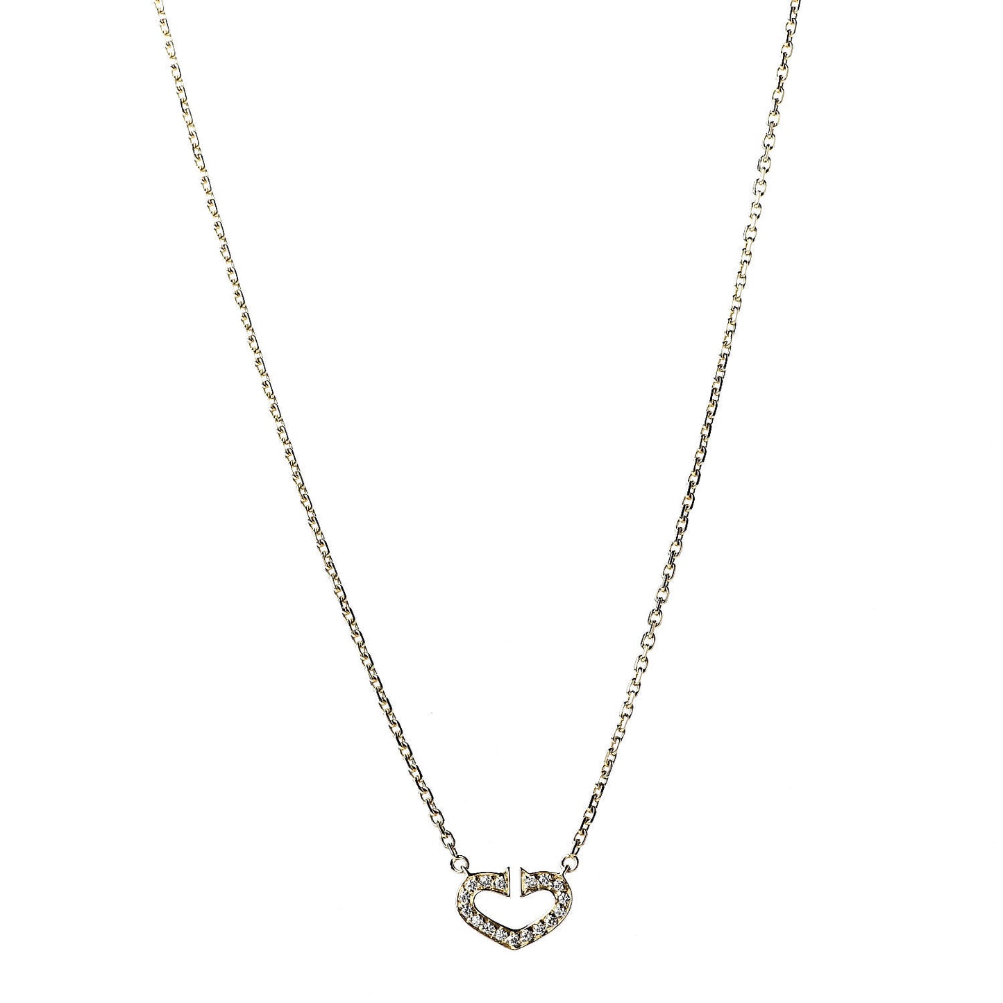 18K Yellow Gold Diamond Hearts And Symbols Pendant Necklace