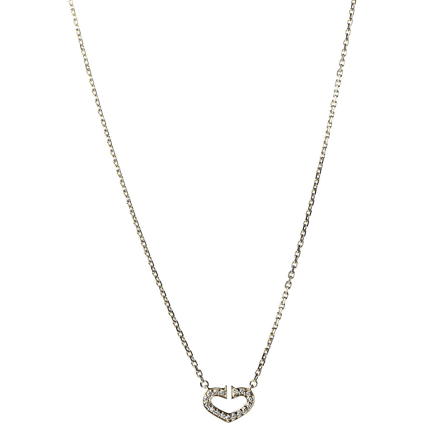 Cartier 18K Yellow Gold Diamond Hearts And Symbols Pendant Necklace 1 of 6