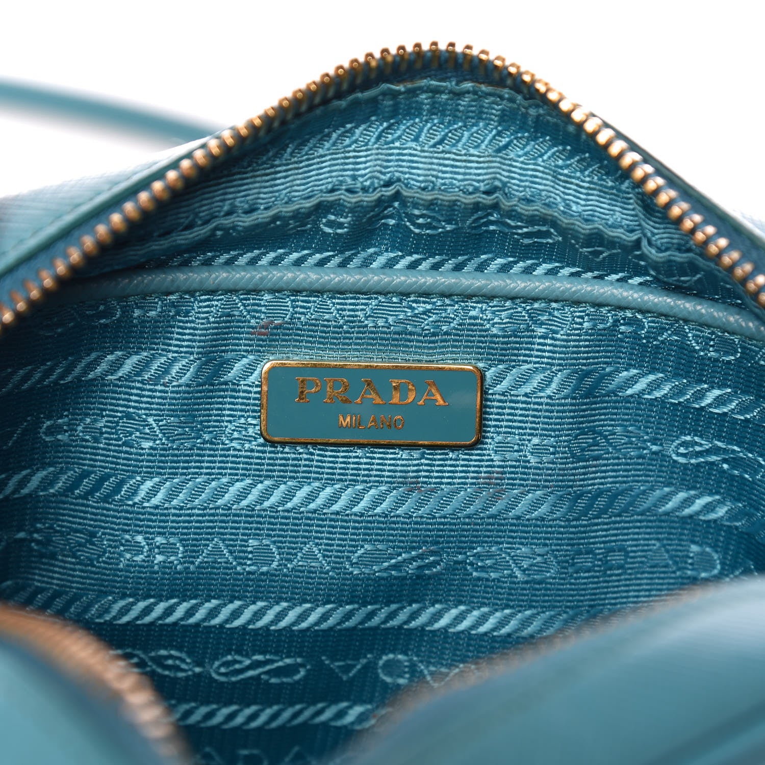Prada Saffiano Fiocco Bow Camera Crossbody Bag Turchese 6 of 9