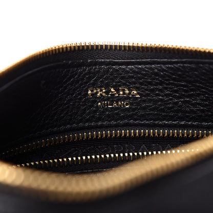 Prada Vitello Daino Zippered Messenger Hobo Black 8 of 10