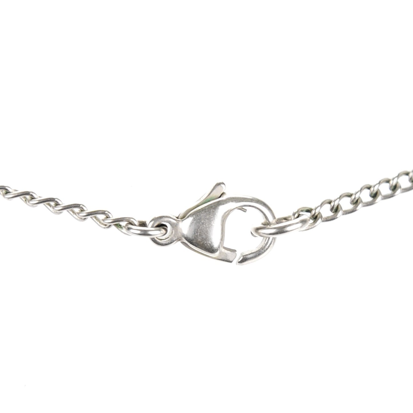 Crystal Mini Heart CC Necklace Silver